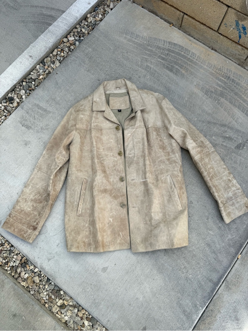 Women's Taupe Suede Button-Front Coat